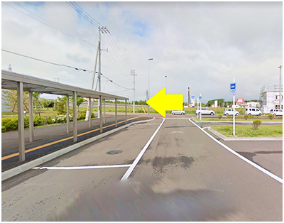 ＪＲ恵み野駅　西口より左側の道を進み左折する場所